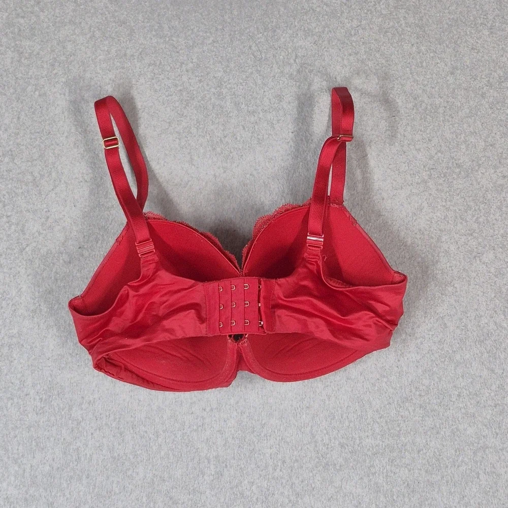 Victoria's Secret Women Bra 34DDD Red Dream Angels Padded Underwired Lace